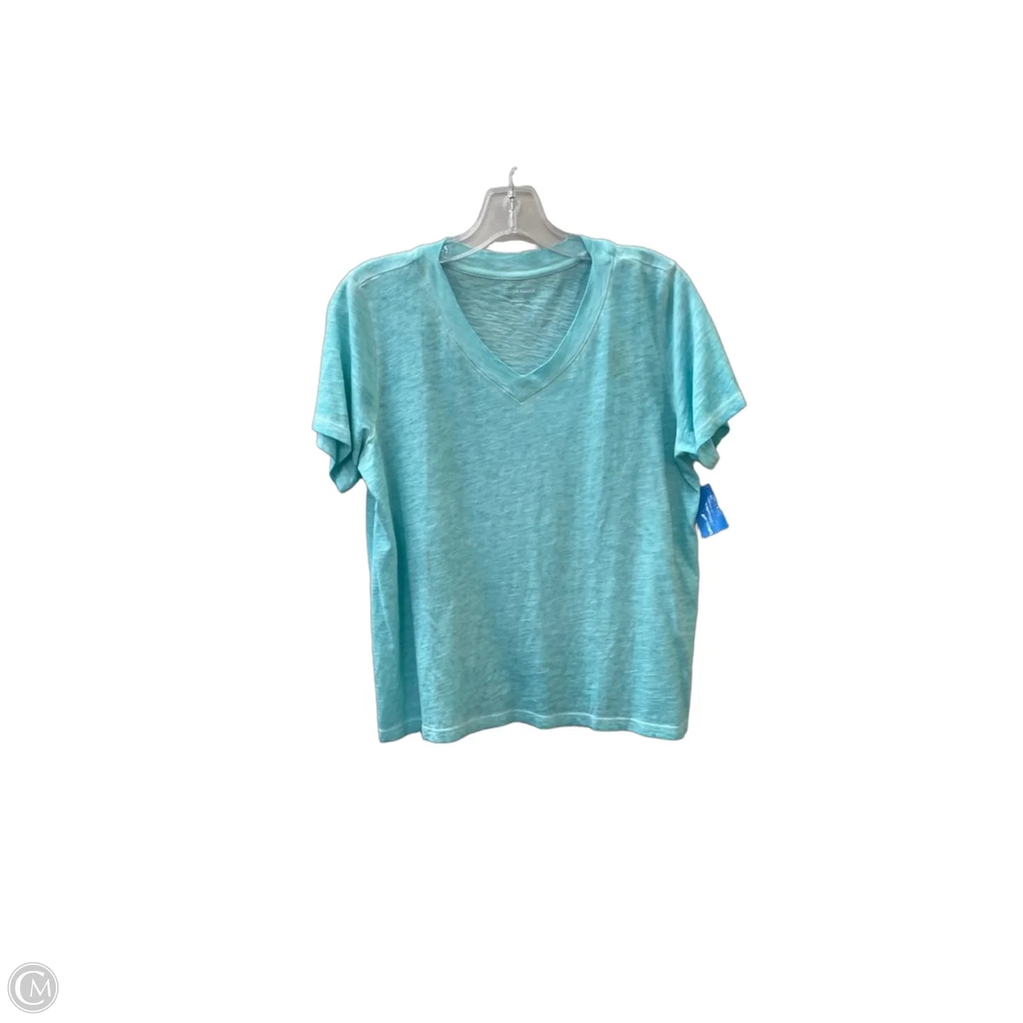 Top Short Sleeve Basic By Eileen Fisher In Teal, Size: M