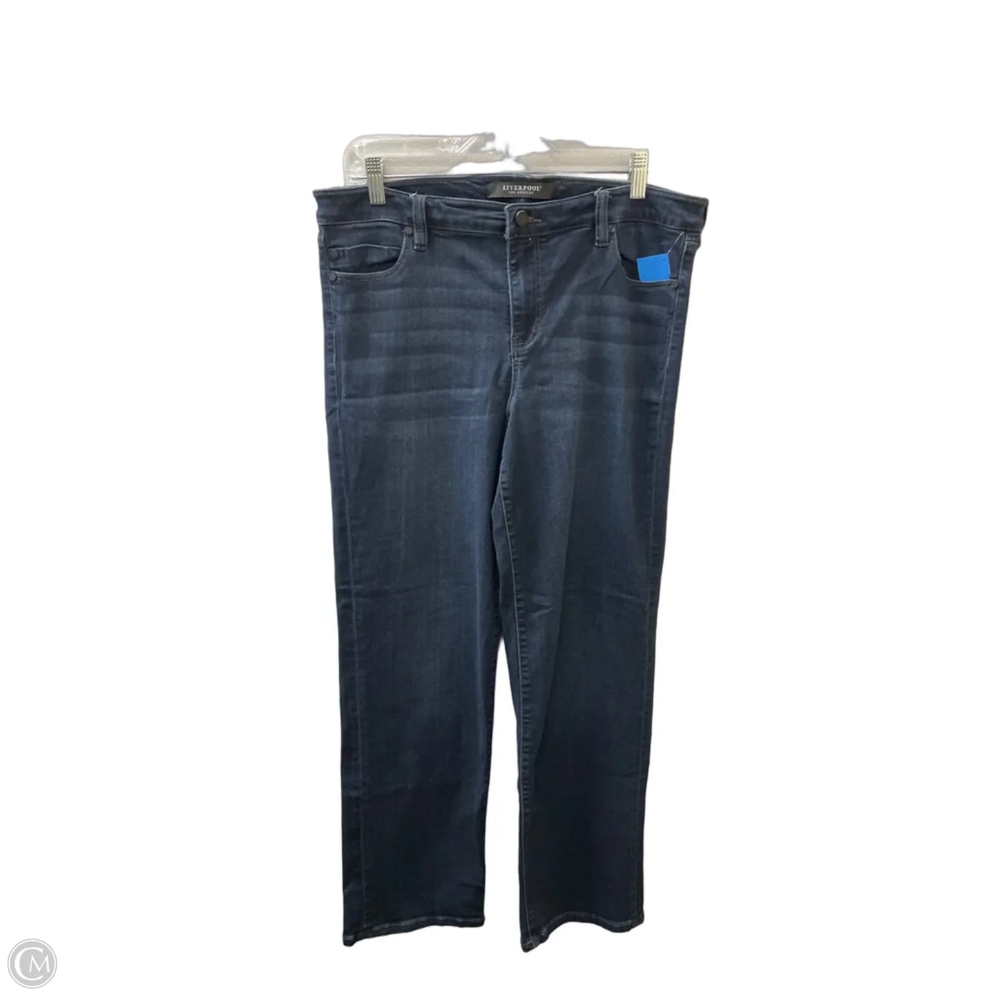 Jeans Straight By Liverpool In Blue Denim, Size: 14