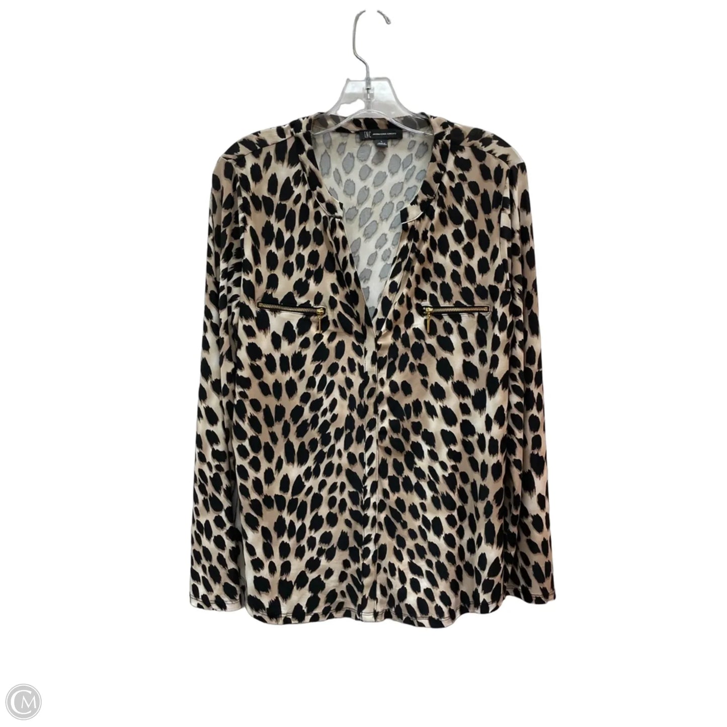 Top Long Sleeve By Inc In Animal Print, Size: L