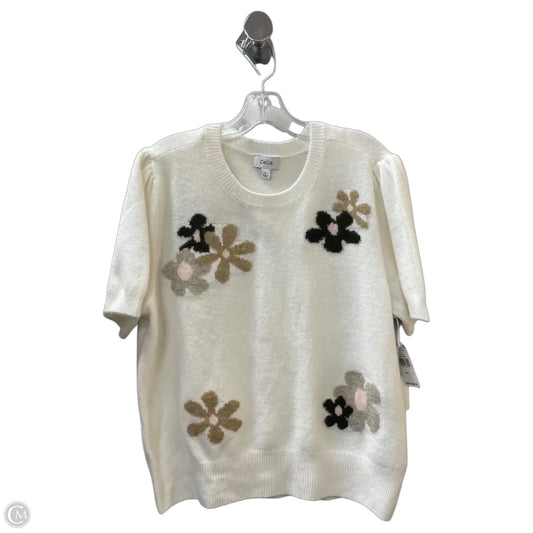 Sweater By Cece In Brown & Cream, Size: 2x