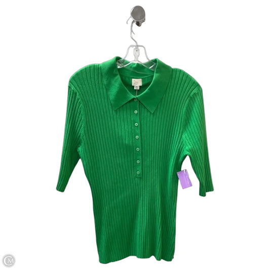 Sweater Short Sleeve By A New Day In Green, Size: Xl