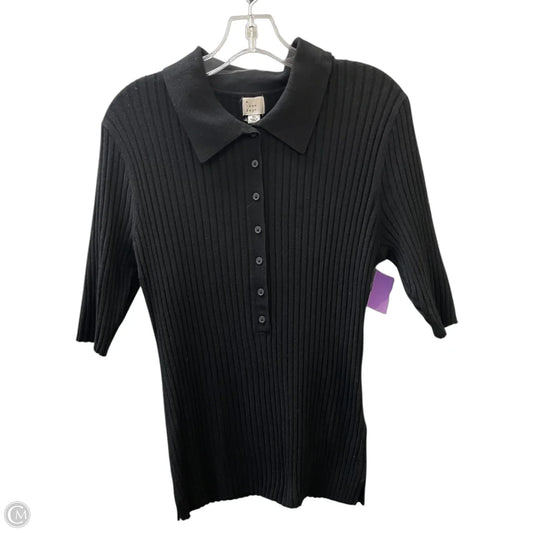 Sweater Short Sleeve By A New Day In Black, Size: Xl