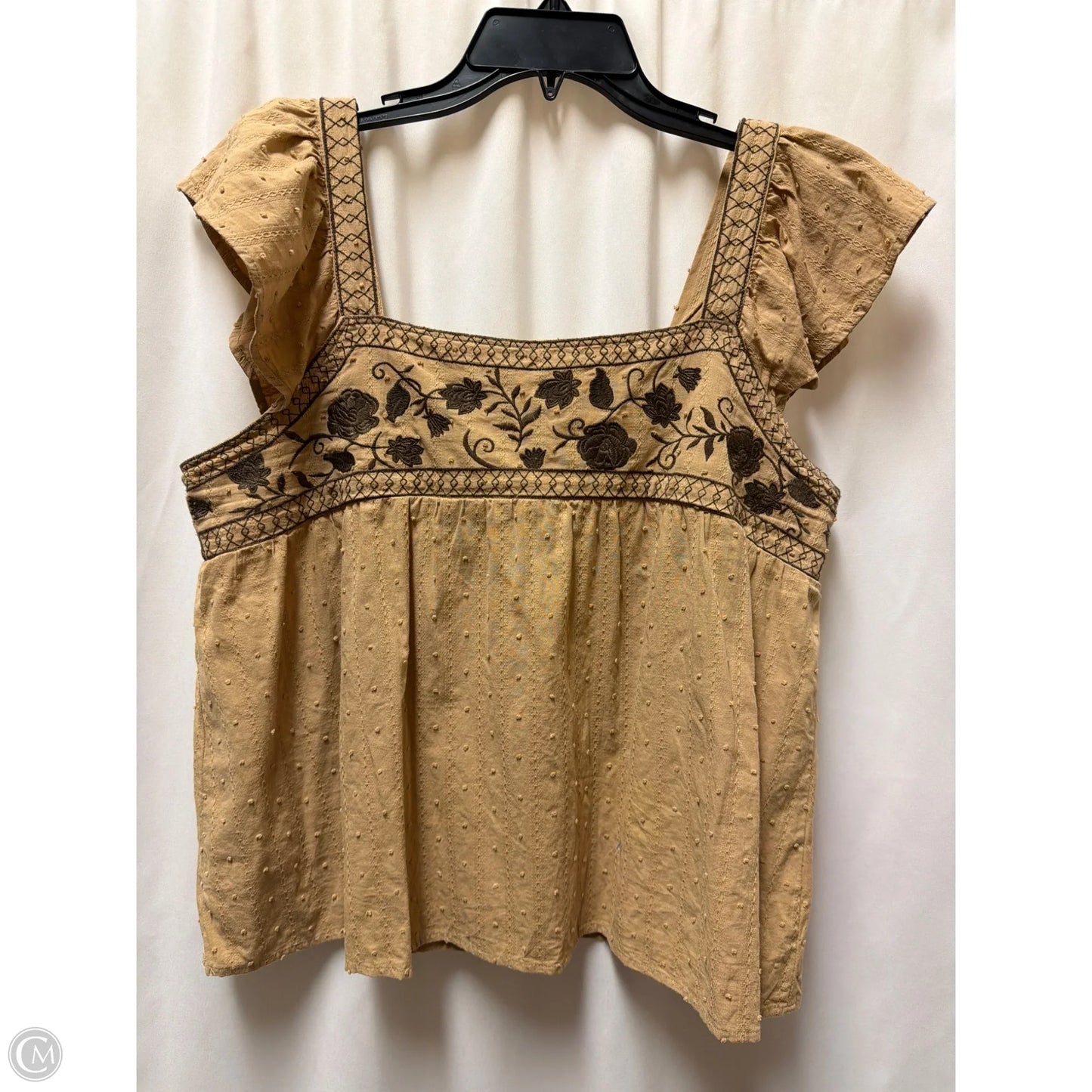 Top Sleeveless By Mine In Brown, Size: L
