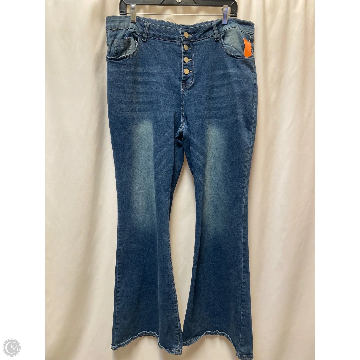 Jeans Flared By Clothes Mentor In Blue Denim, Size: 3x