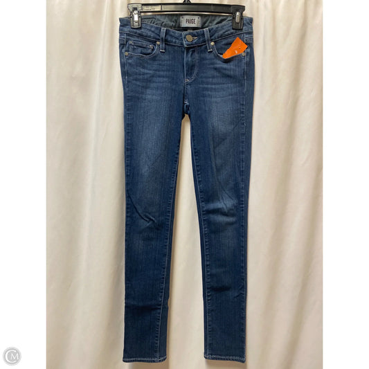 Jeans Skinny By Paige In Blue Denim, Size: 0