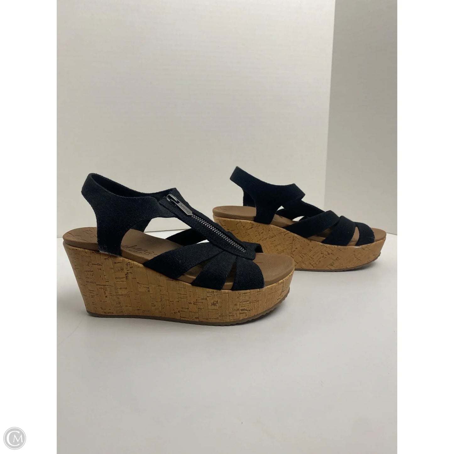 Sandals Heels Block By Skechers In Black, Size: 8