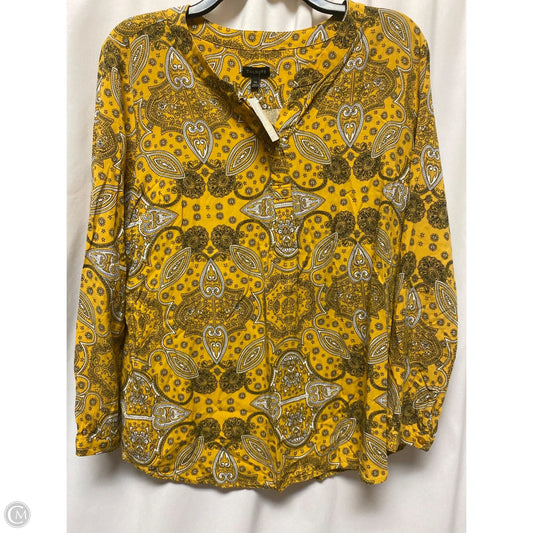 Top Long Sleeve By Talbots In Yellow, Size: Xl