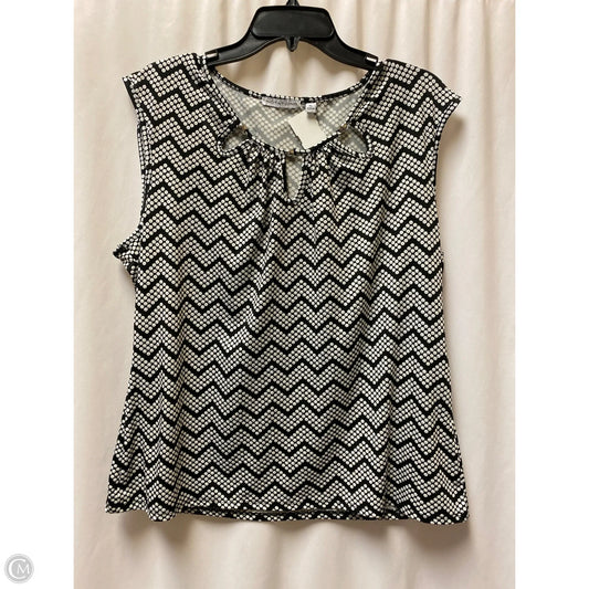 Top Sleeveless By Notations In Black & White, Size: Xl