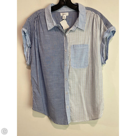 Top Short Sleeve By Japna In Blue, Size: Xl