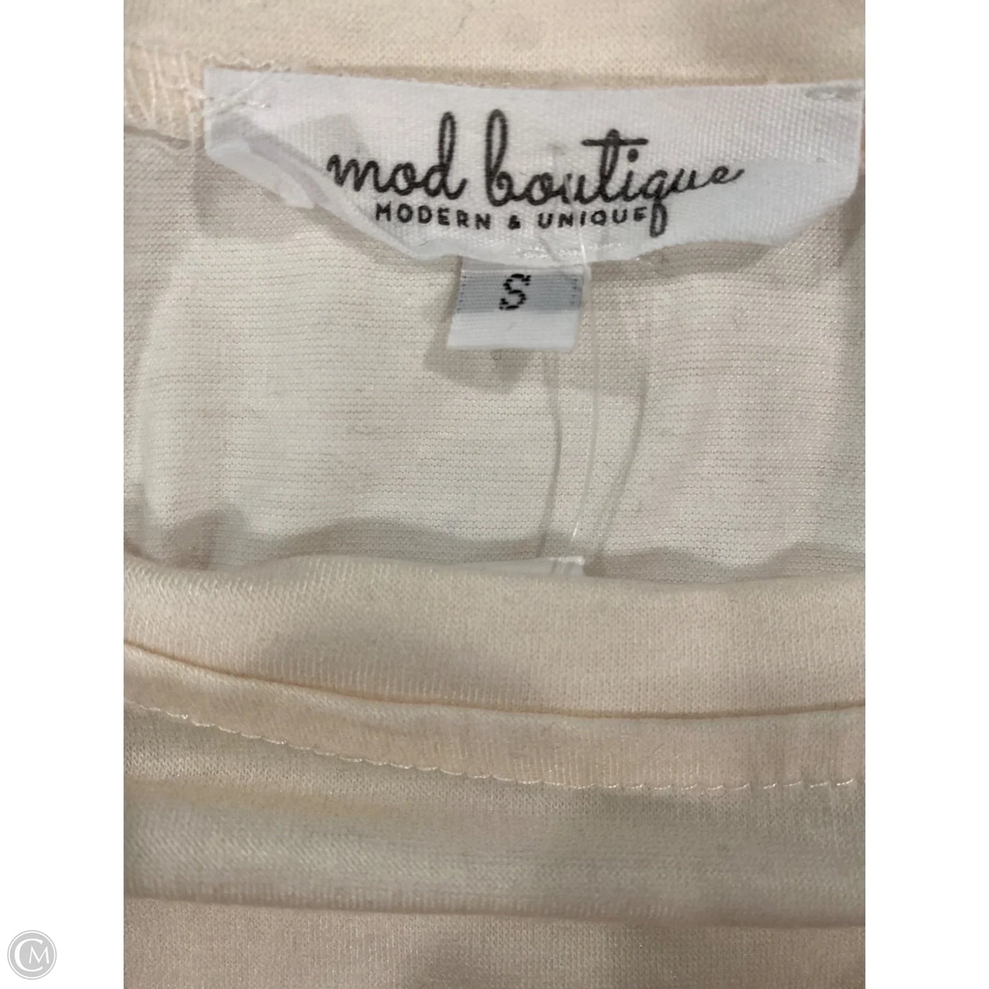 Top Short Sleeve By Clothes Mentor In Cream, Size: S