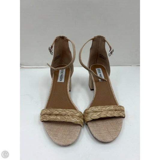 Sandals Heels Block By Steve Madden In Tan, Size: 6