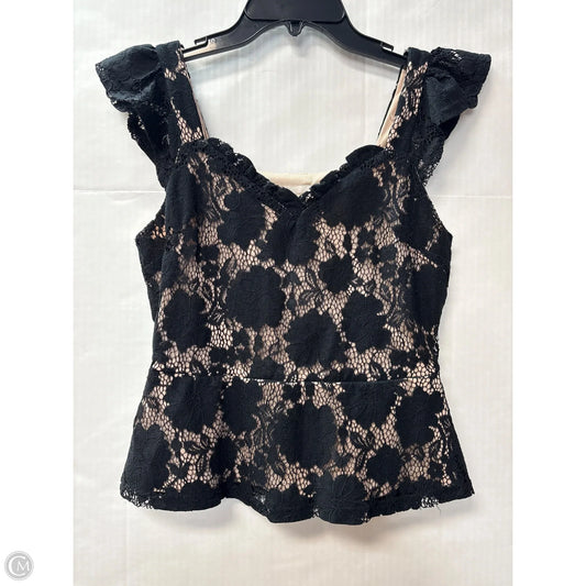 Top Sleeveless By Monteau In Black & Tan, Size: M