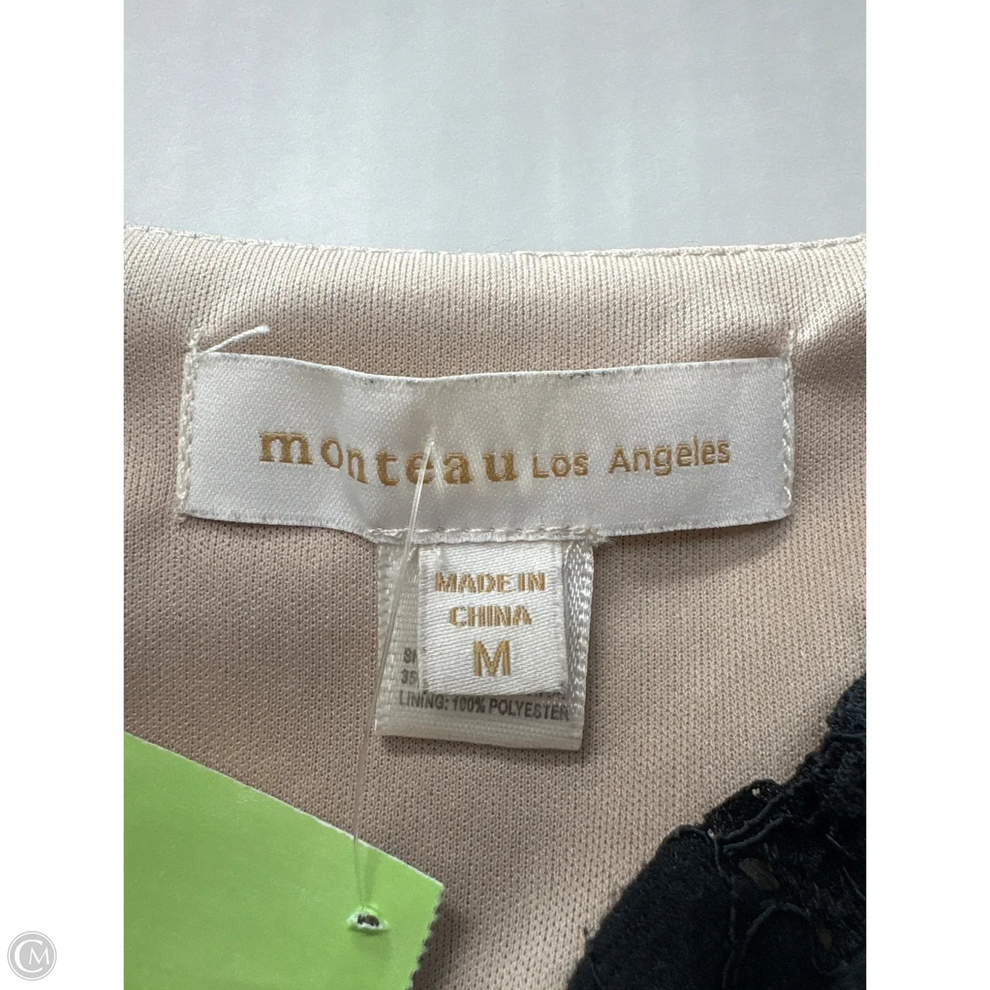 Top Sleeveless By Monteau In Black & Tan, Size: M