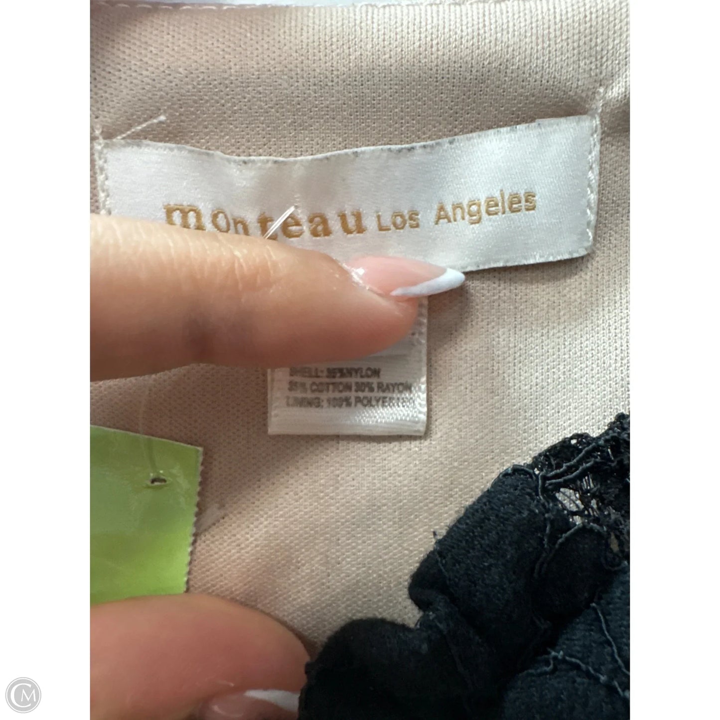 Top Sleeveless By Monteau In Black & Tan, Size: M