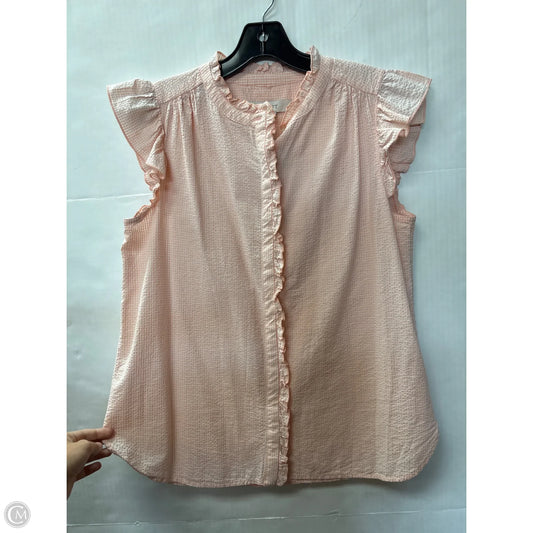 Top Sleeveless By Loft In Peach, Size: S