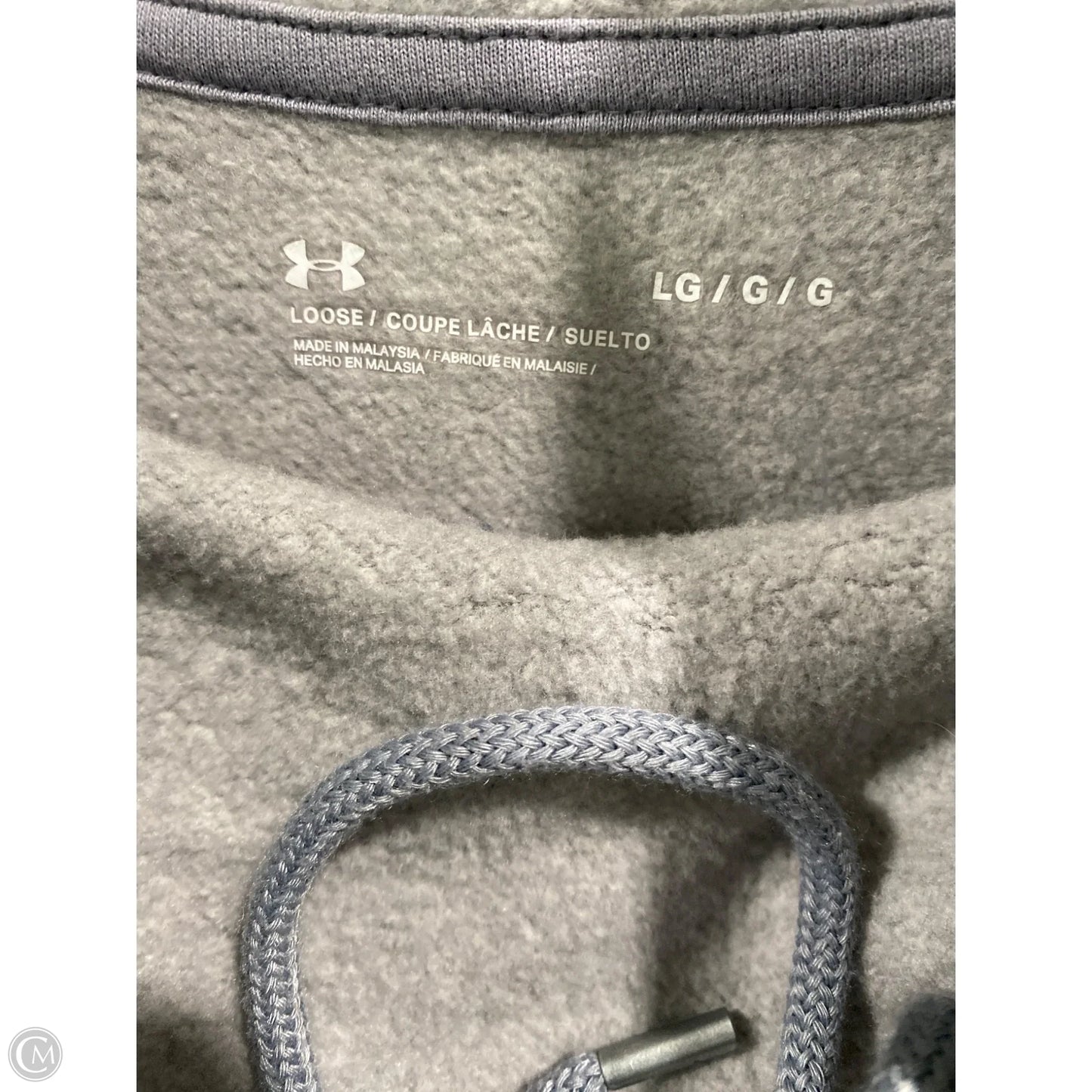 Sweatshirt Hoodie By Under Armour In Grey, Size: L