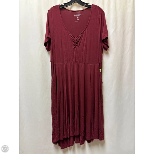 Dress Casual Midi By Torrid In Maroon, Size: 1x