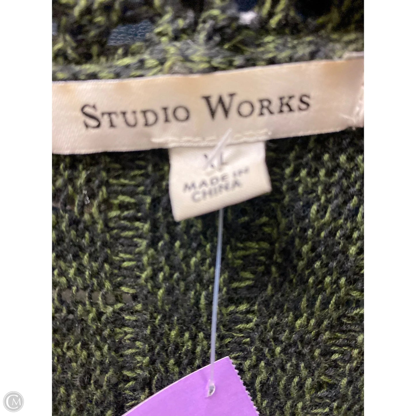 Cardigan By Studio Works In Green, Size: Xl
