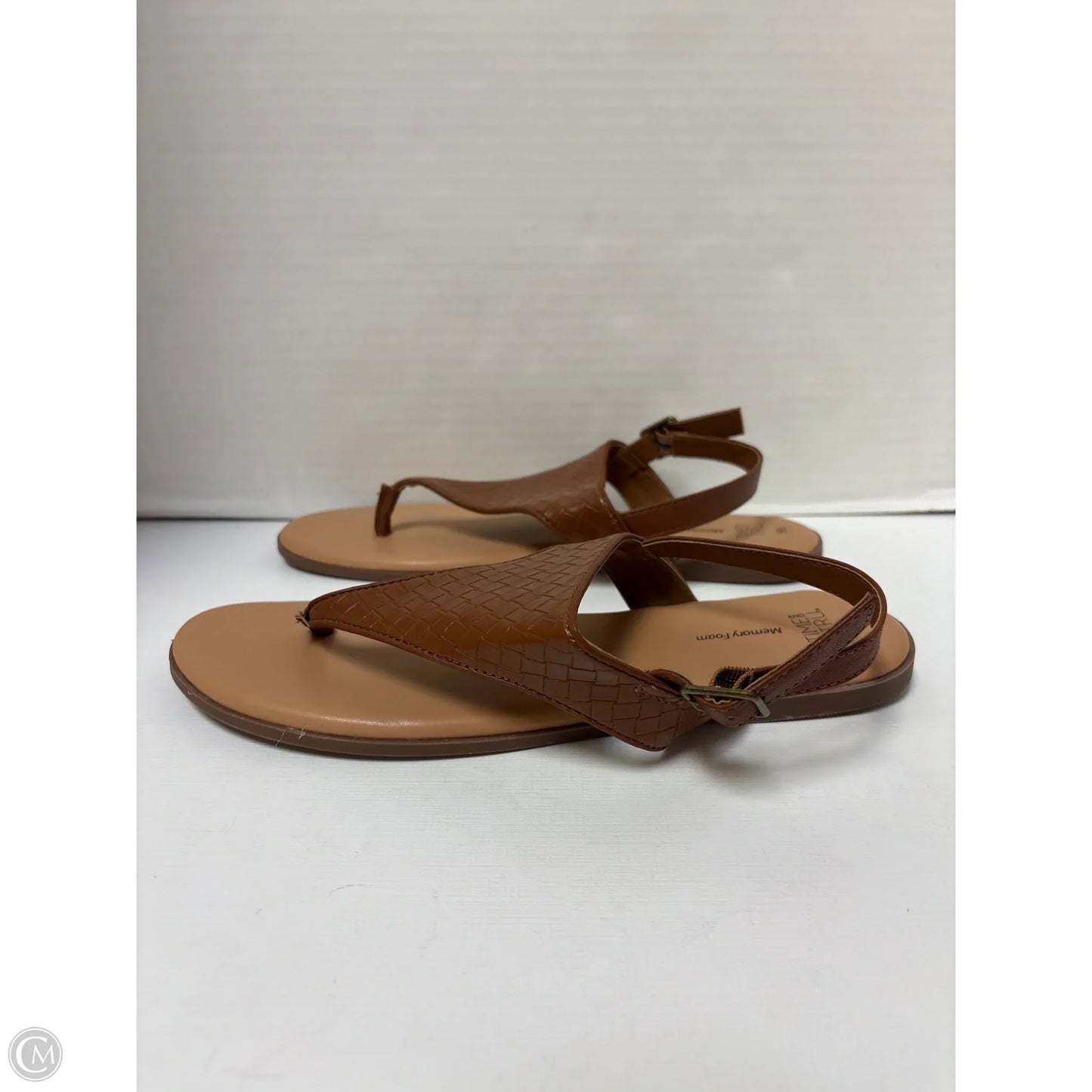 Sandals Flats By Time And Tru In Brown, Size: 9.5