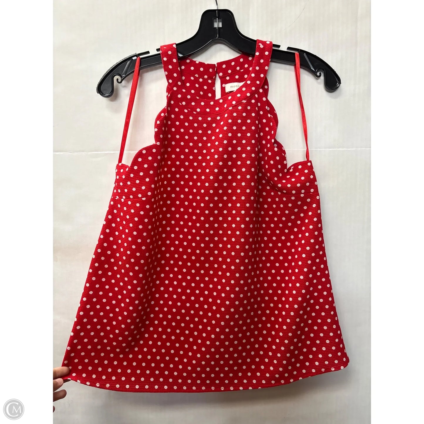 Top Sleeveless By Monteau In Red, Size: S