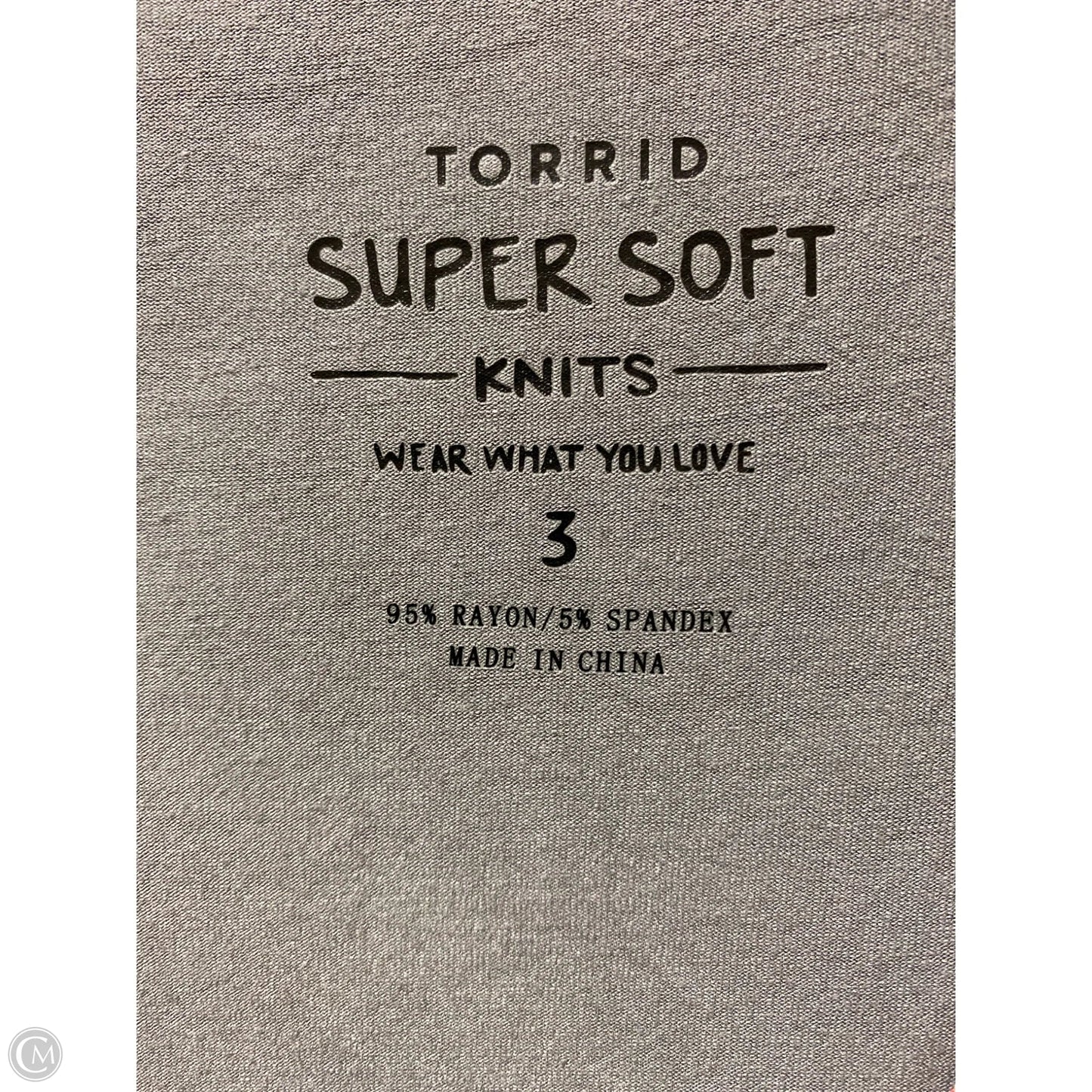 Top Long Sleeve By Torrid In Grey, Size: 3x