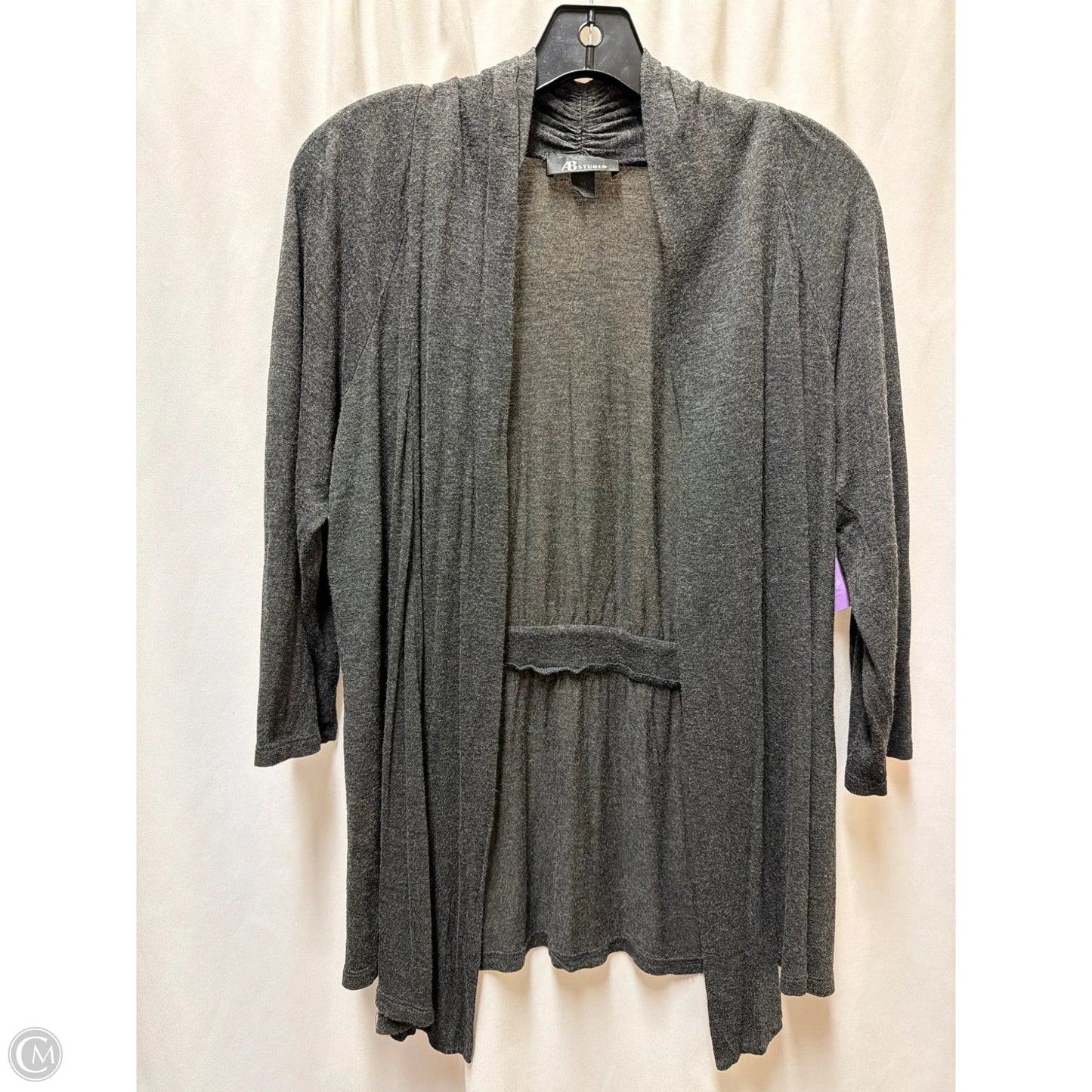 Cardigan By Ab Studio In Grey, Size: Xl