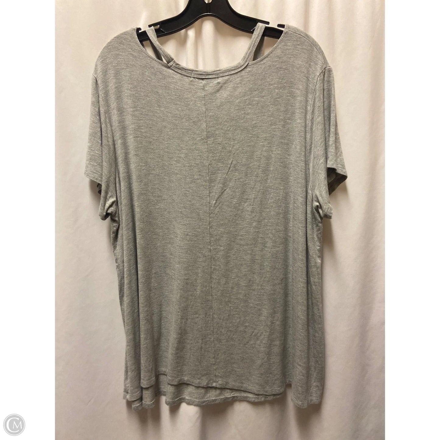 Top Short Sleeve By Moa Moa In Grey, Size: 2x
