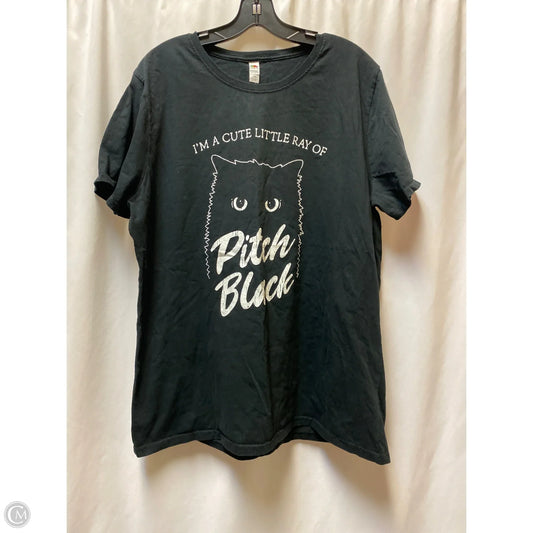 Top Short Sleeve By Fruit Of The Loom In Black, Size: 3x