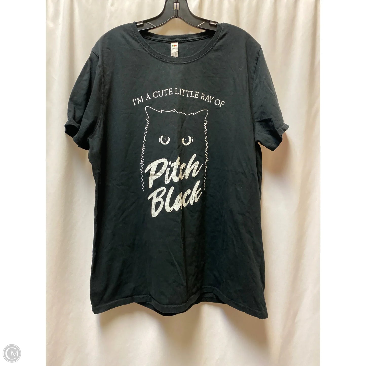 Top Short Sleeve By Fruit Of The Loom In Black, Size: 3x