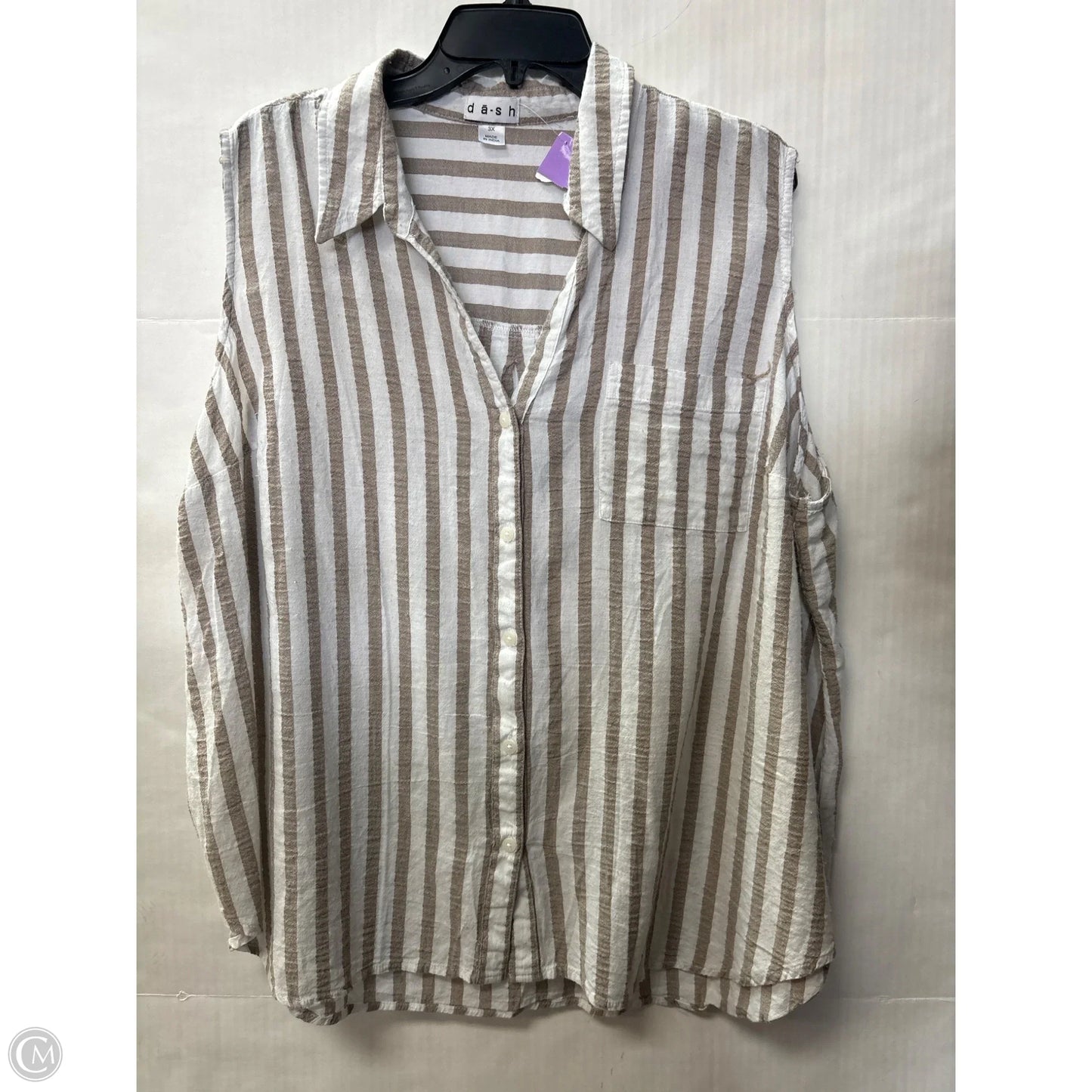 Top Sleeveless By Clothes Mentor In Tan, Size: 3x