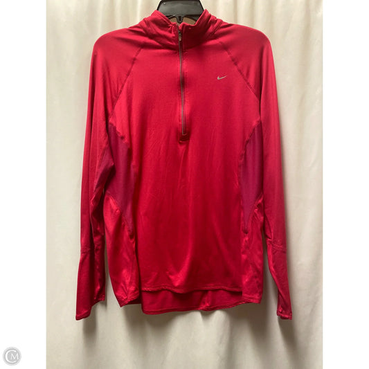 Athletic Top Long Sleeve Collar By Nike In Pink, Size: Xl