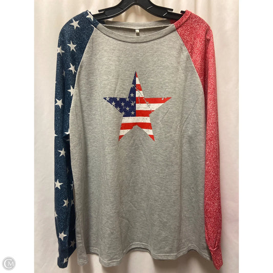 Top Long Sleeve By Clothes Mentor In Red & White, Size: Xl