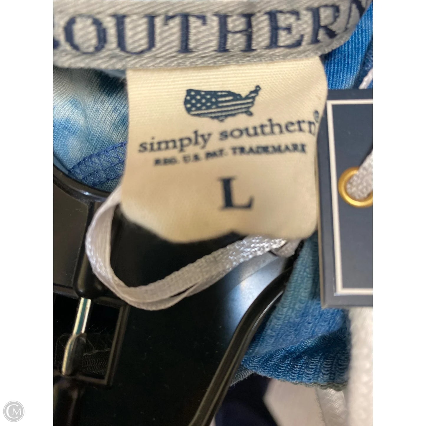 Top Long Sleeve By Simply Southern In Blue, Size: L