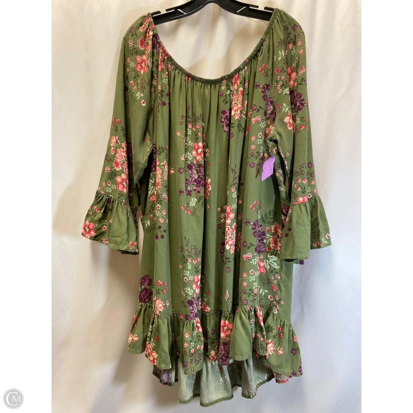 Top Long Sleeve By Terra & Sky In Green, Size: 2x