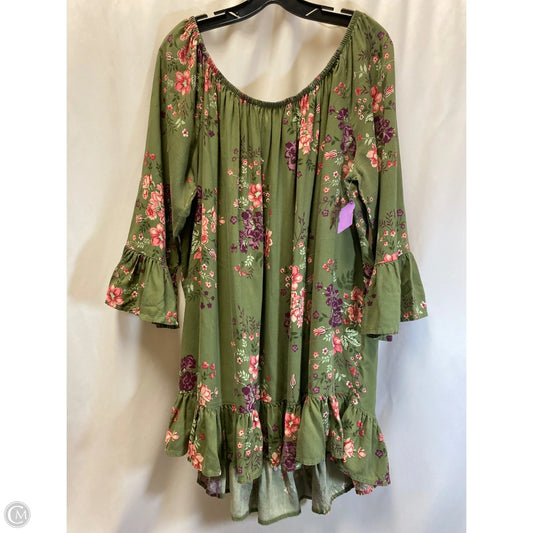Top Long Sleeve By Terra & Sky In Green, Size: 2x