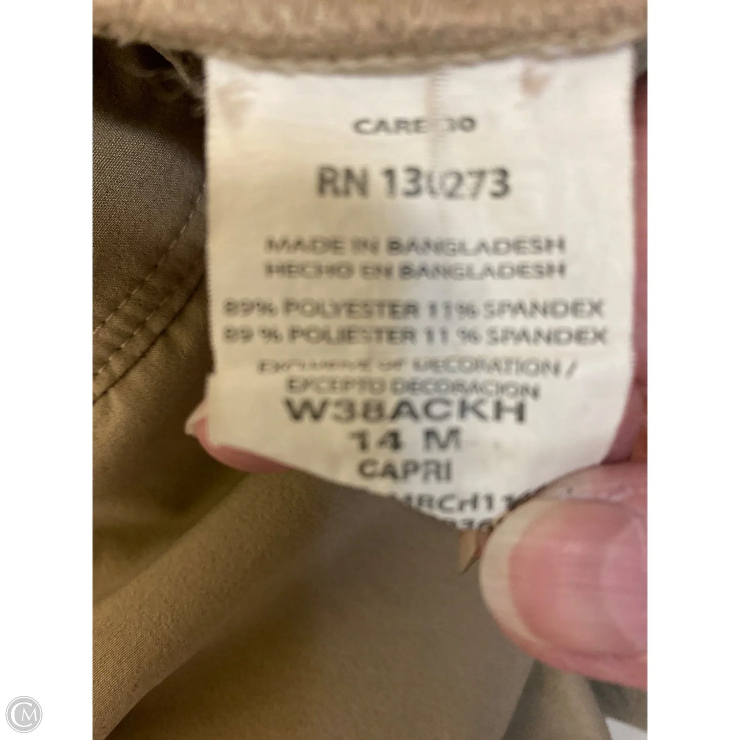 Capris By Lee In Tan, Size: 14