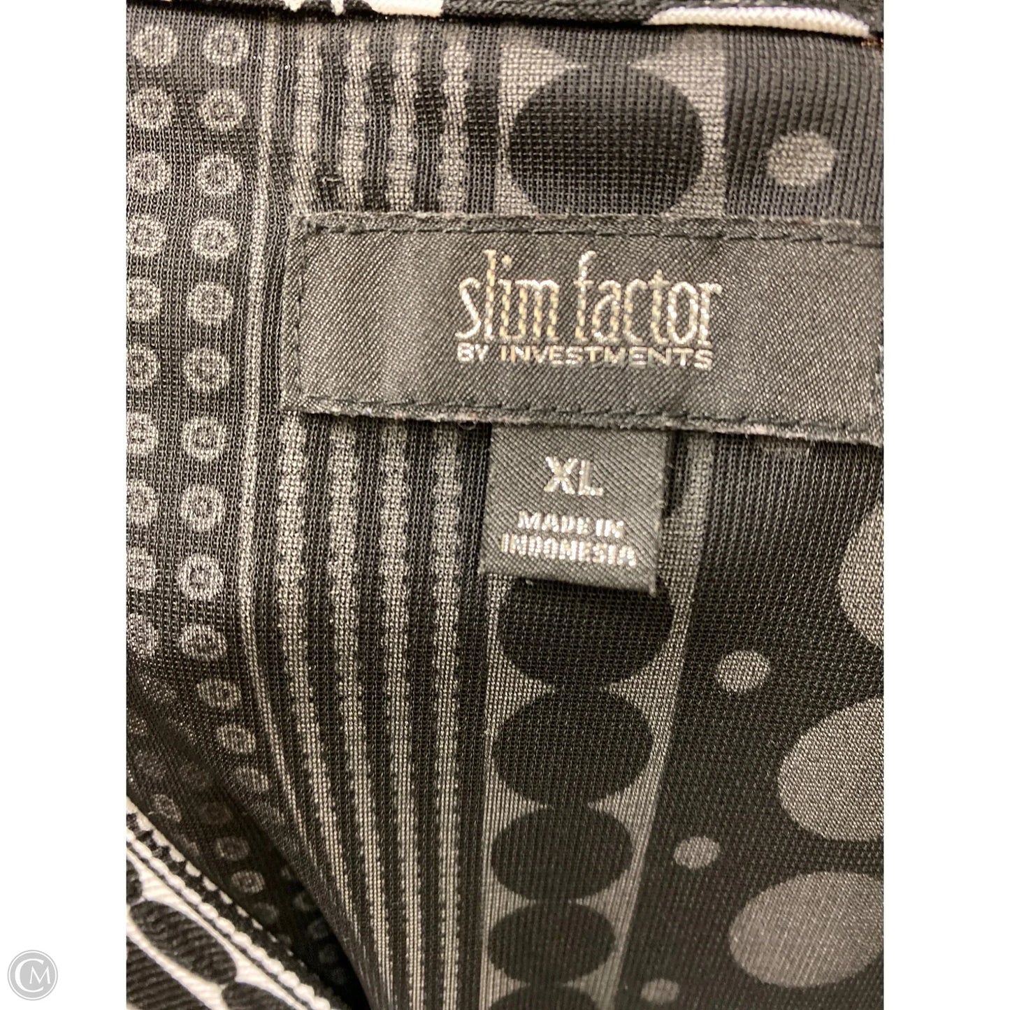 Top Long Sleeve By Investments In Black & White, Size: Xl