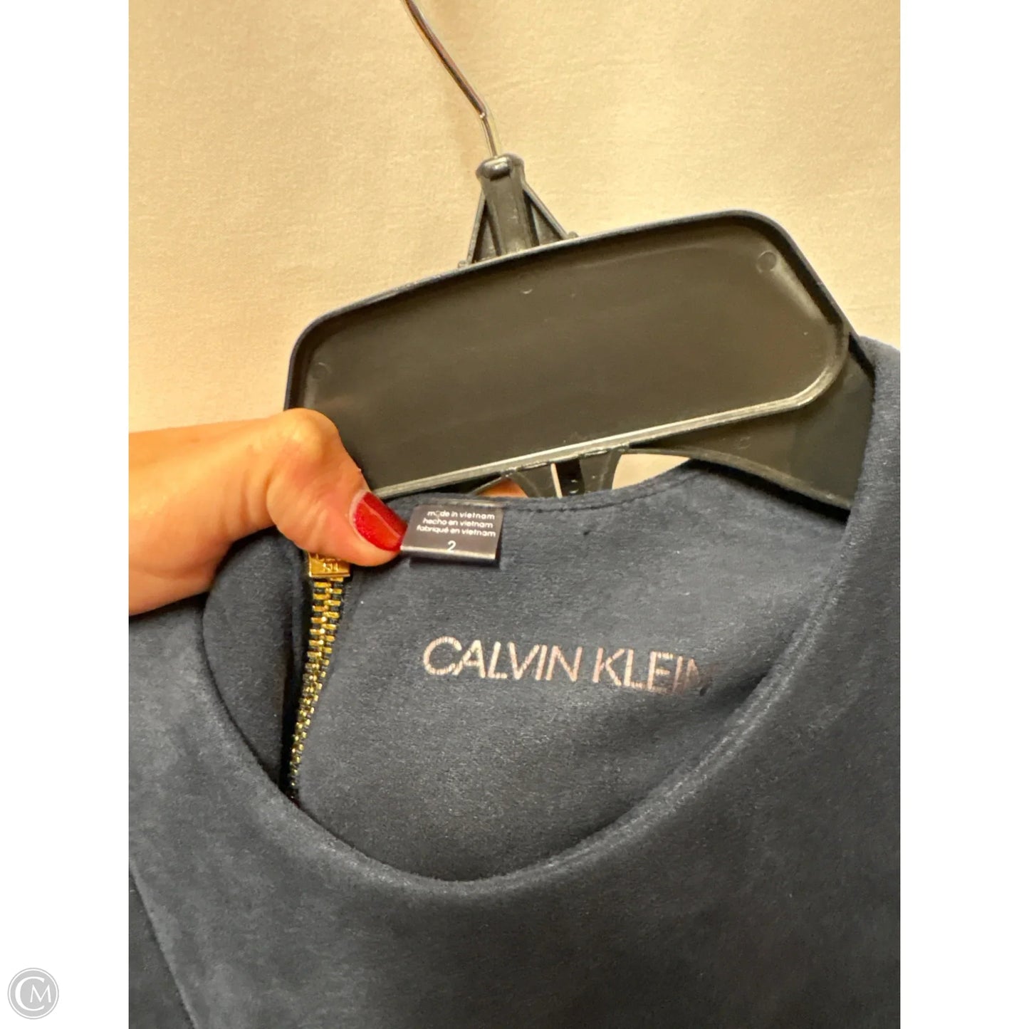 Dress Casual Midi By Calvin Klein In Navy, Size: Xs