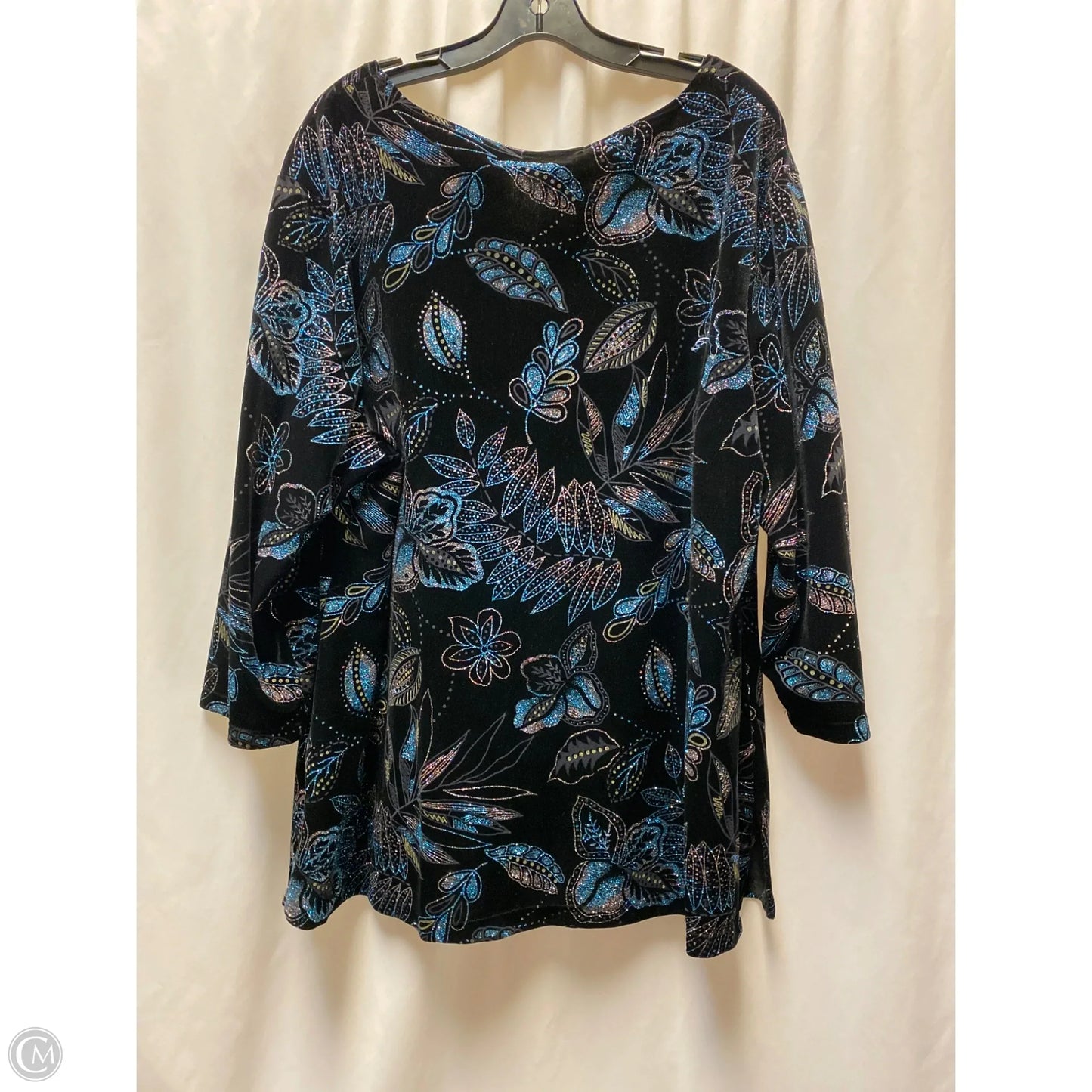 Top Long Sleeve By Notations In Black, Size: 3x