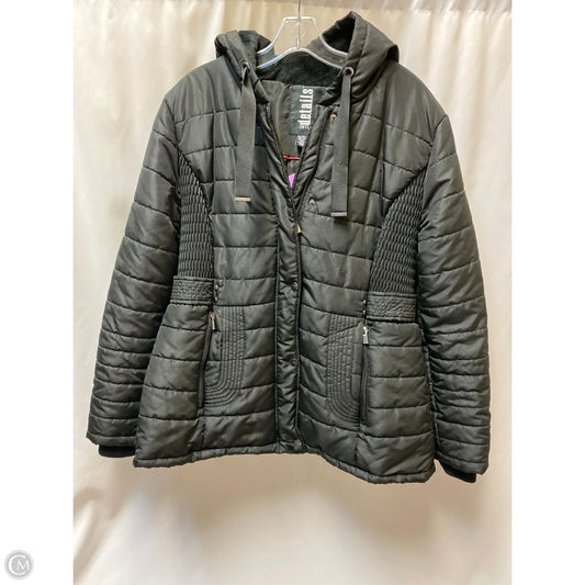 Coat Puffer & Quilted By Details In Black, Size: Xl