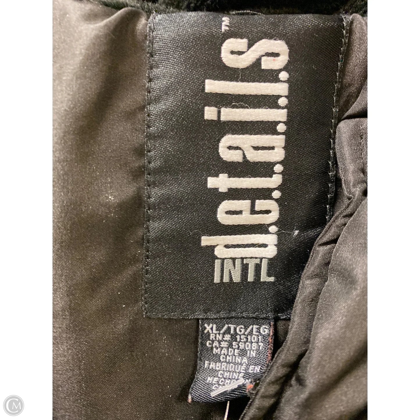 Coat Puffer & Quilted By Details In Black, Size: Xl