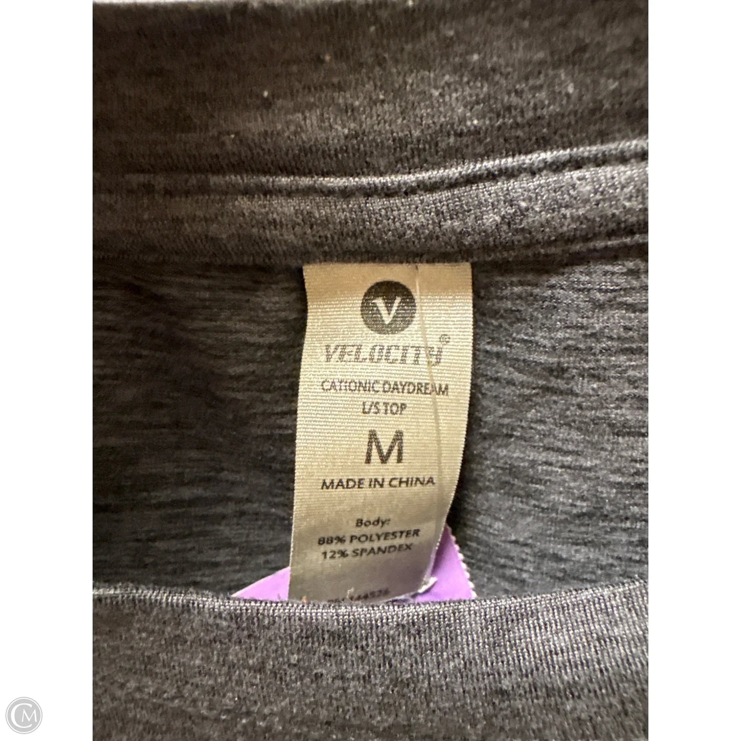 Athletic Top Long Sleeve Crewneck By Velocity In Black, Size: M