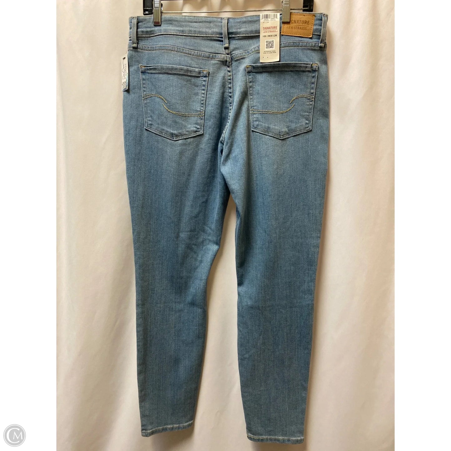 Jeans Skinny By Levis In Blue Denim, Size: 10