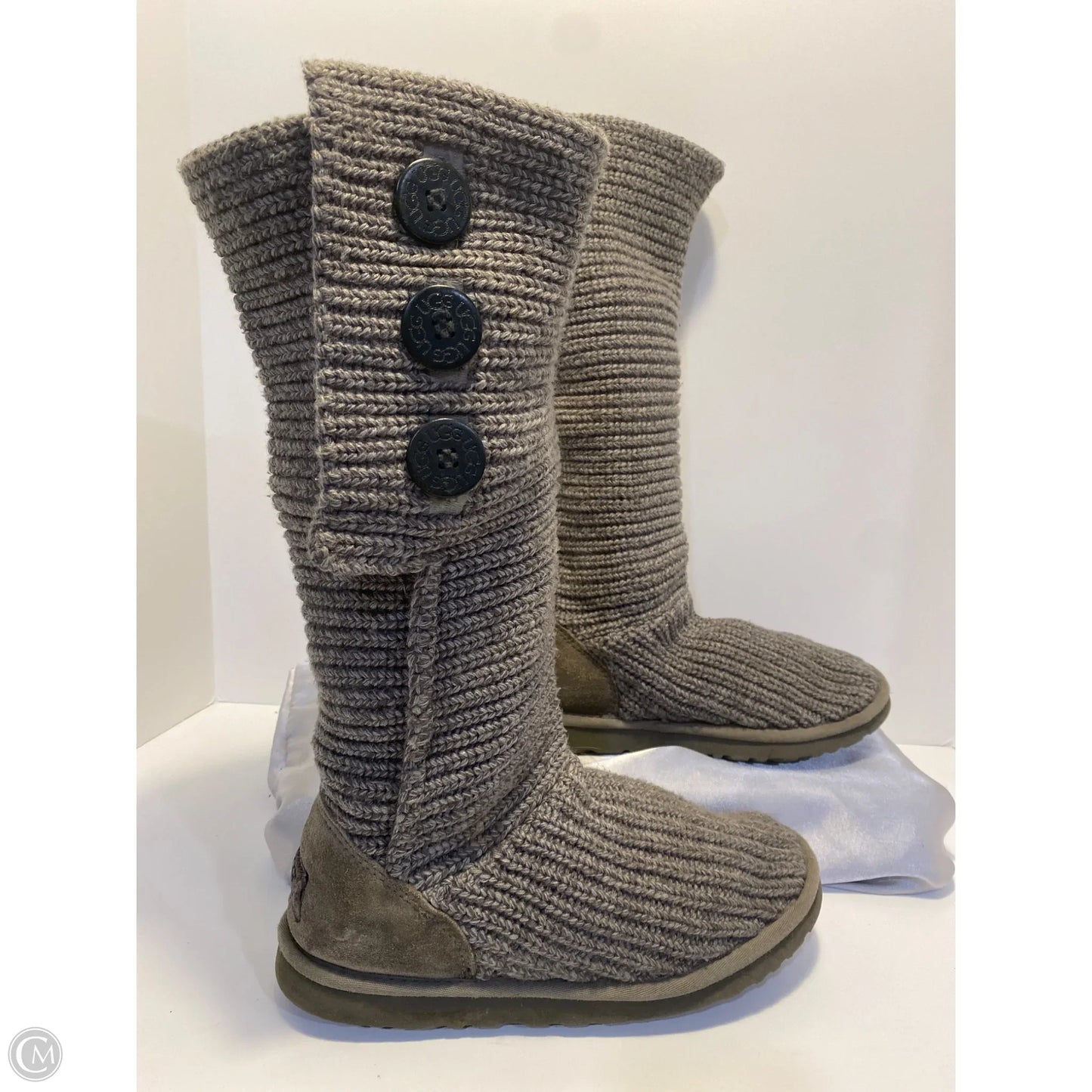 Boots Designer By Ugg In Grey, Size: 9