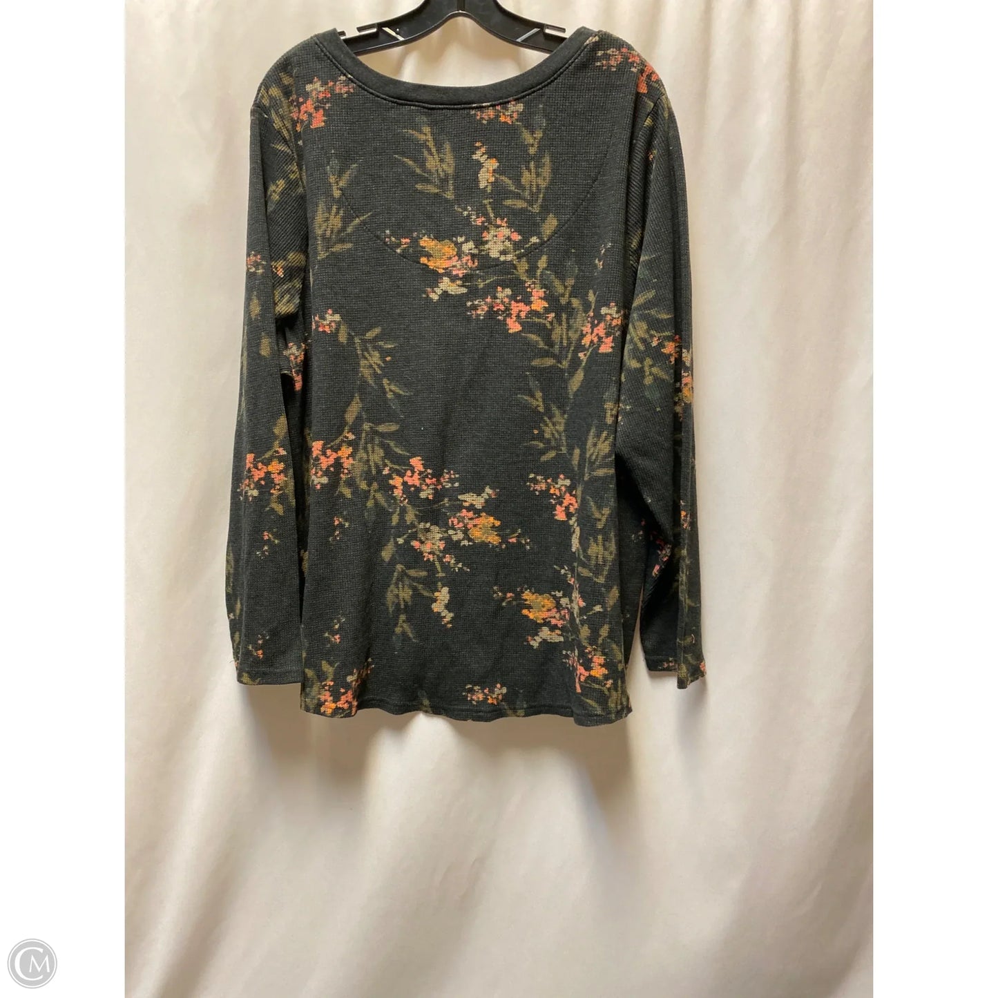 Top Long Sleeve By Terra & Sky In Black, Size: 3x