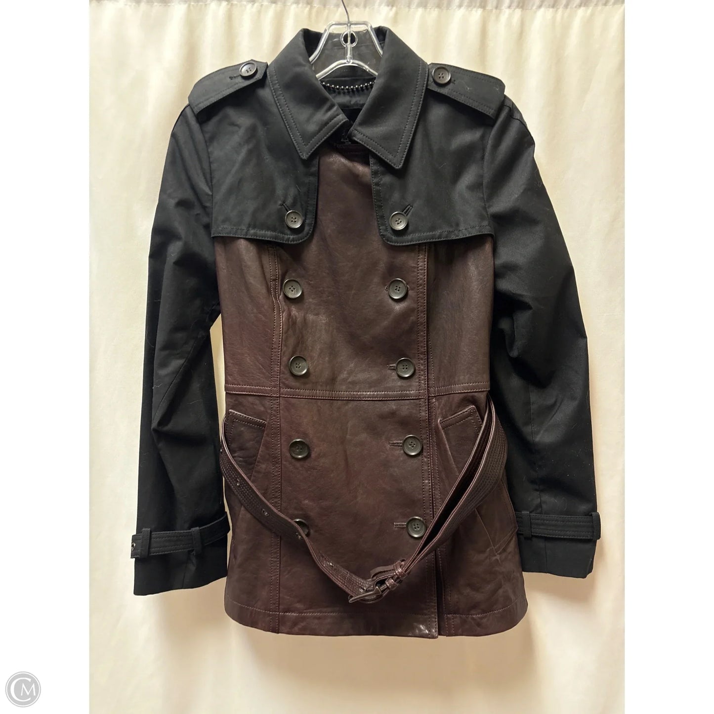 Jacket Designer By Coach In Black & Purple, Size: S