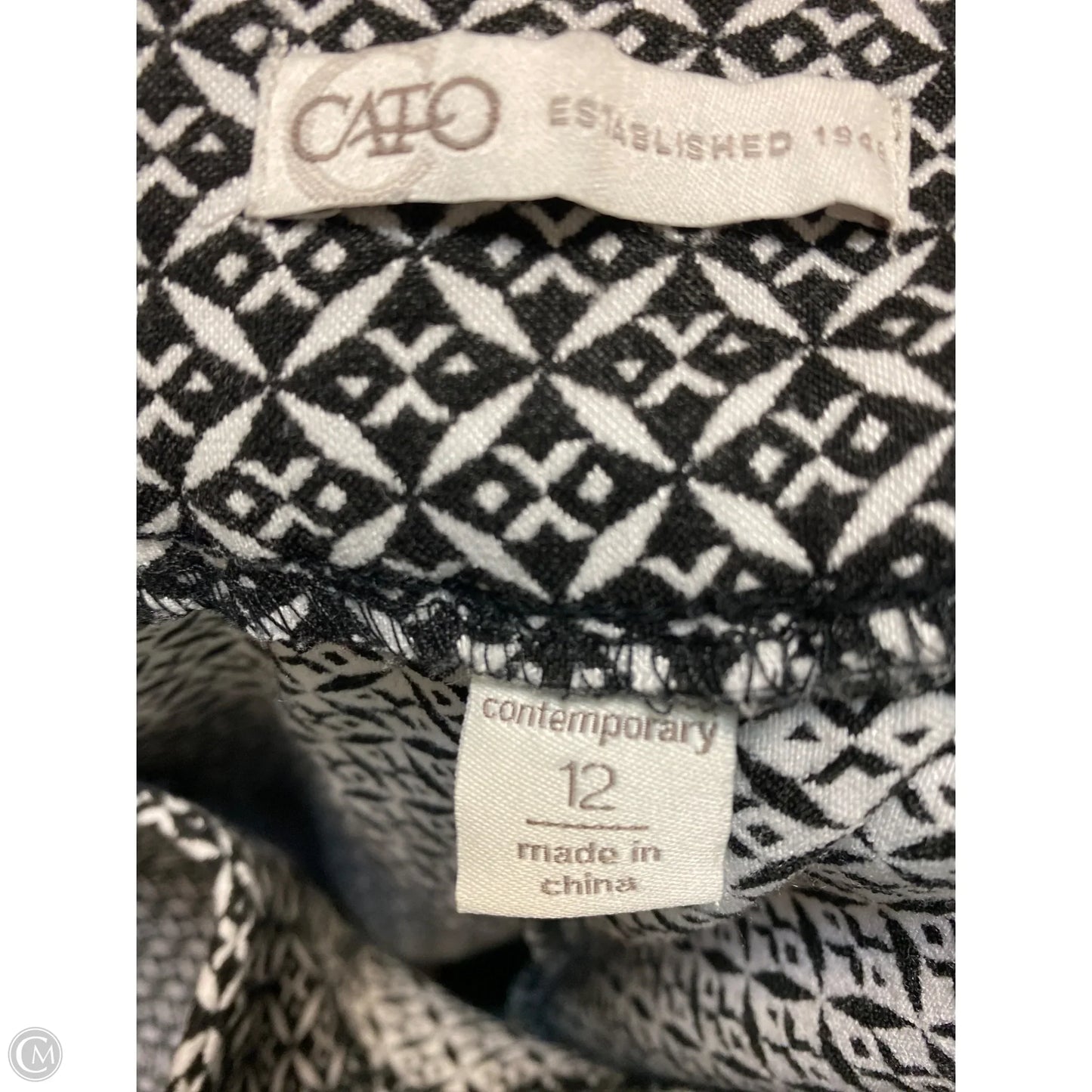 Pants Dress By Cato In Black & White, Size: 12