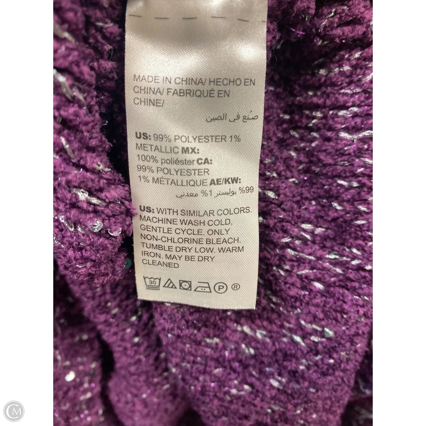 Sweater By Chicos In Purple, Size: Xxl