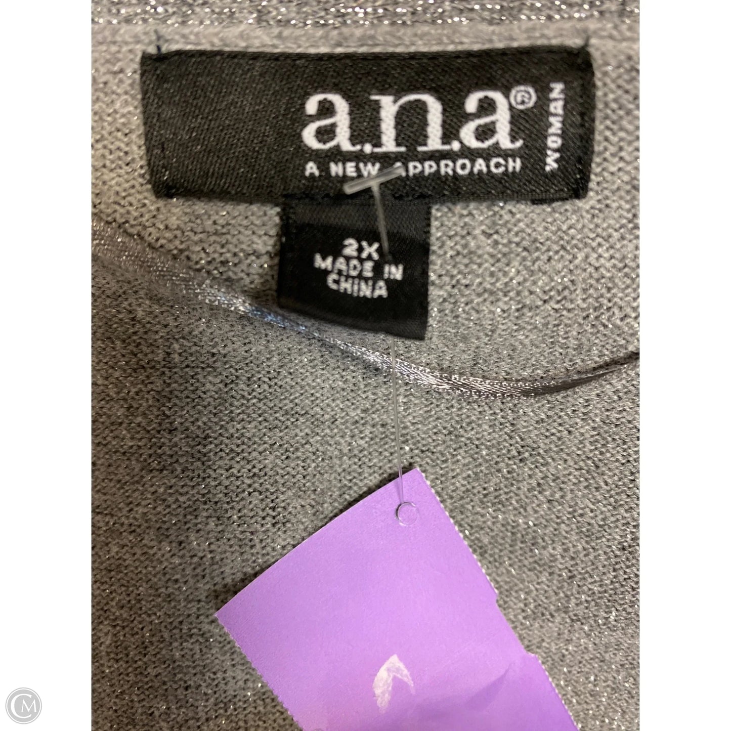 Cardigan By Ana In Silver, Size: 2x