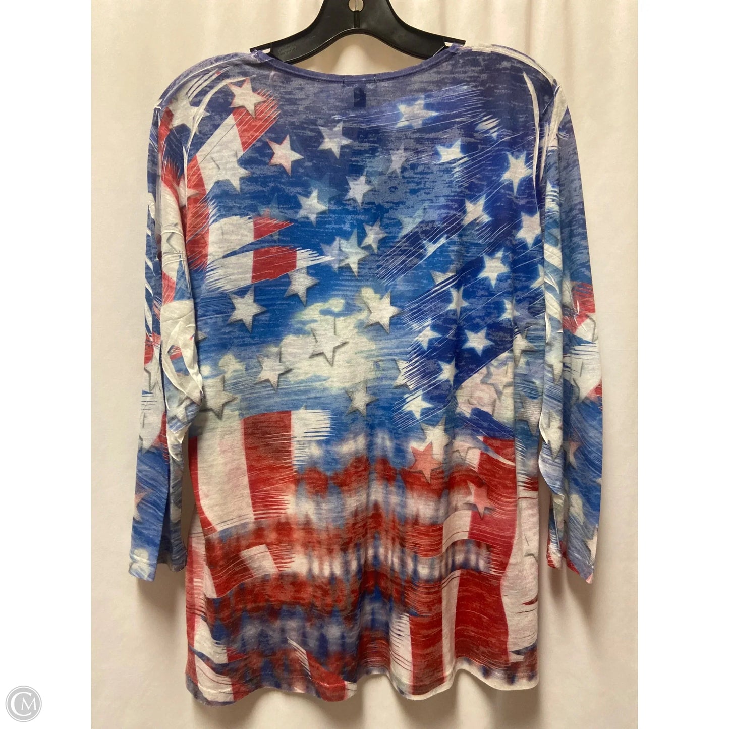 Top Long Sleeve By Reba In Red & White, Size: Xl